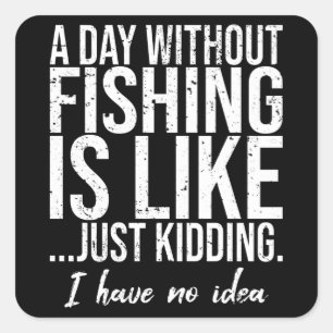 Fishing funny sports gift idea square sticker