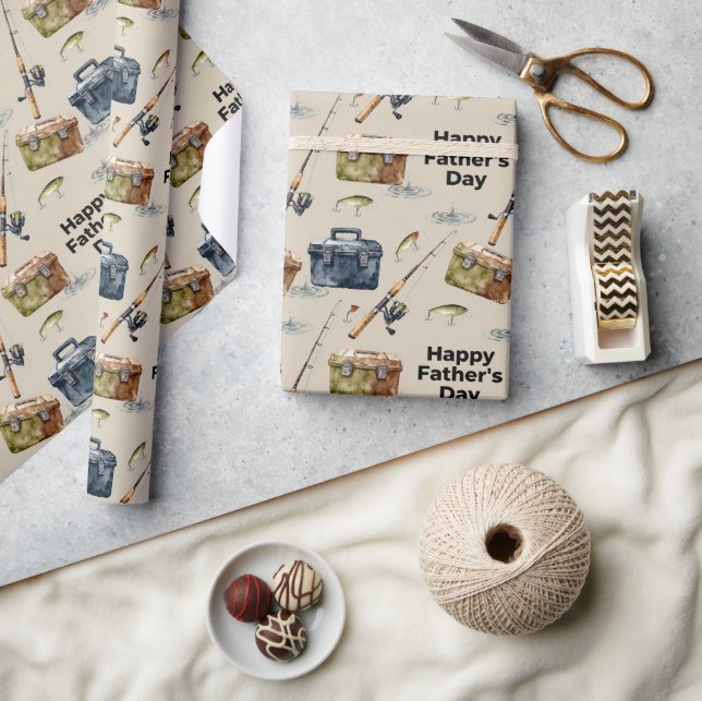 Fishing Gear Father's Day Wrapping Paper (Crafts)