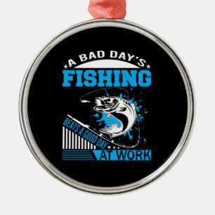 Fishing Gift A Good Day Fishing Metal Tree Decoration