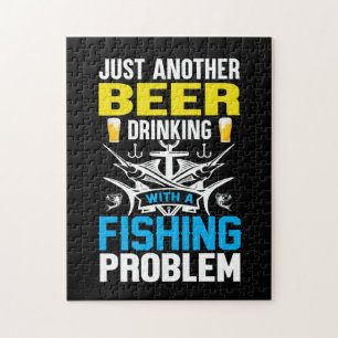 Fishing Gift Beer Drinking With A Fishing Problem Jigsaw Puzzle