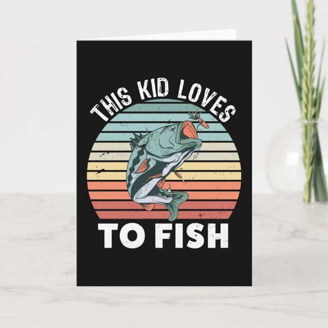 Fishing Gift for Children Kids Fish Fan Card (Front)