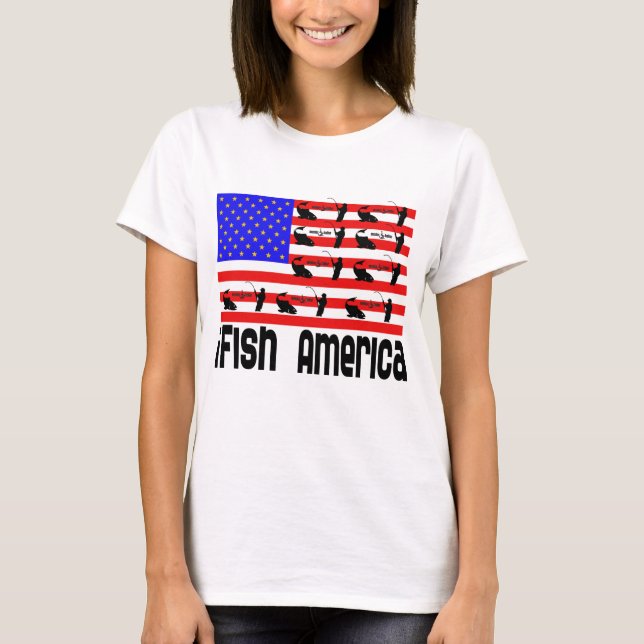 Fishing Gift iFish America T-Shirt (Front)