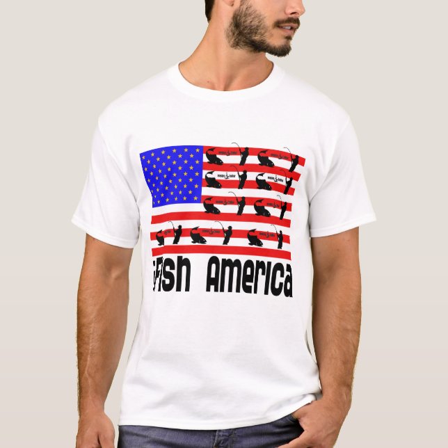 Fishing Gift iFish America T-Shirt (Front)