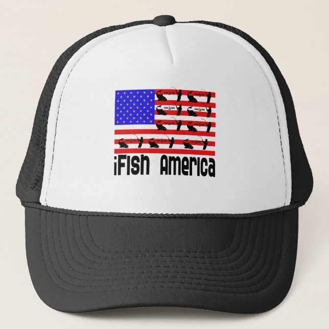 Fishing Gift iFish America Trucker Hat (Front)