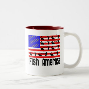 Fishing Gift iFish America Two-Tone Coffee Mug