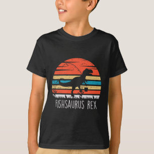 Fishing Gifts Shirt For Boys Fishsaurus T Rex Dino