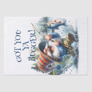 Fishing Gnome Decoupage Personalise Text Tissue Paper