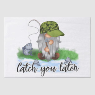 Fishing Gnome Decoupage Tissue Paper