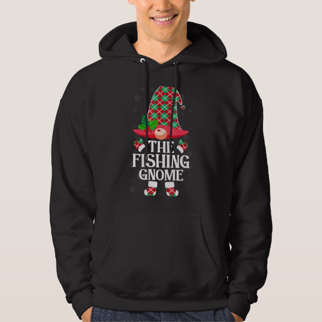 Fishing Gnome Matching Family Group Christmas Part Hoodie (Front)
