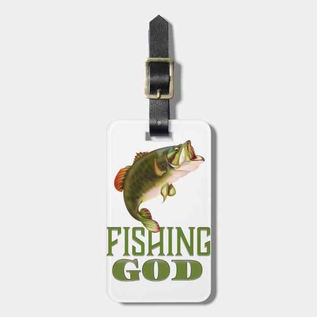 Fishing God Luggage Tag (Front Vertical)