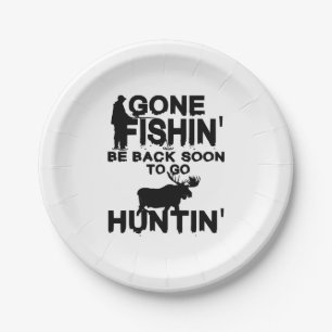 Fishing gone fishing rod fish fishing line paper plate