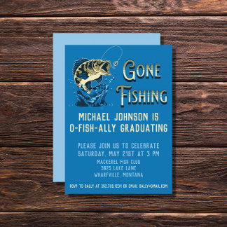 Fishing Graduation Party - Gone Fishing Invitation