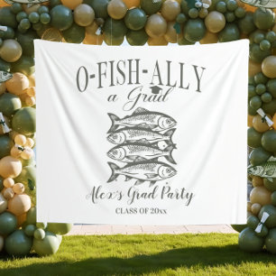 Fishing Graduation Photo Backdrop Ofishally A Grad Tapestry
