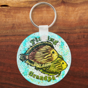Fishing Grandpa keychain