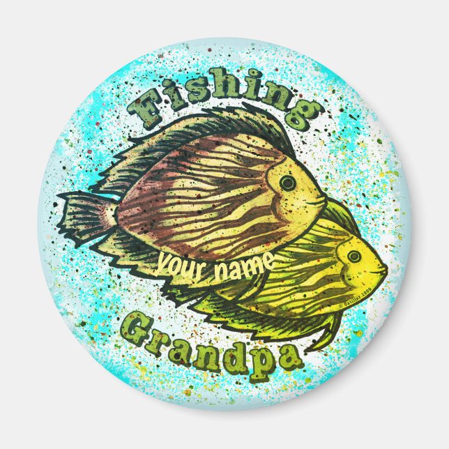 Fishing Grandpa  magnet (Front)