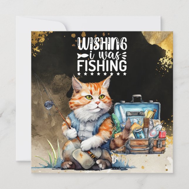 Fishing Greeting Card watercolor (Front)