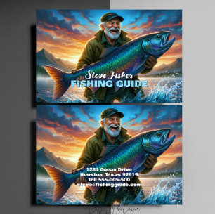 Fishing Guide Big Fish Catch Lake Business Card