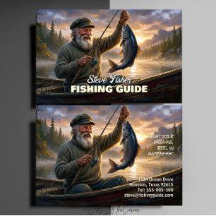 Fishing Guide Big Fish Catch Lake Business Card