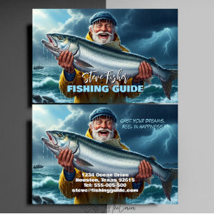 Fishing Guide Fisherman Fish Lake Ocean Business Card