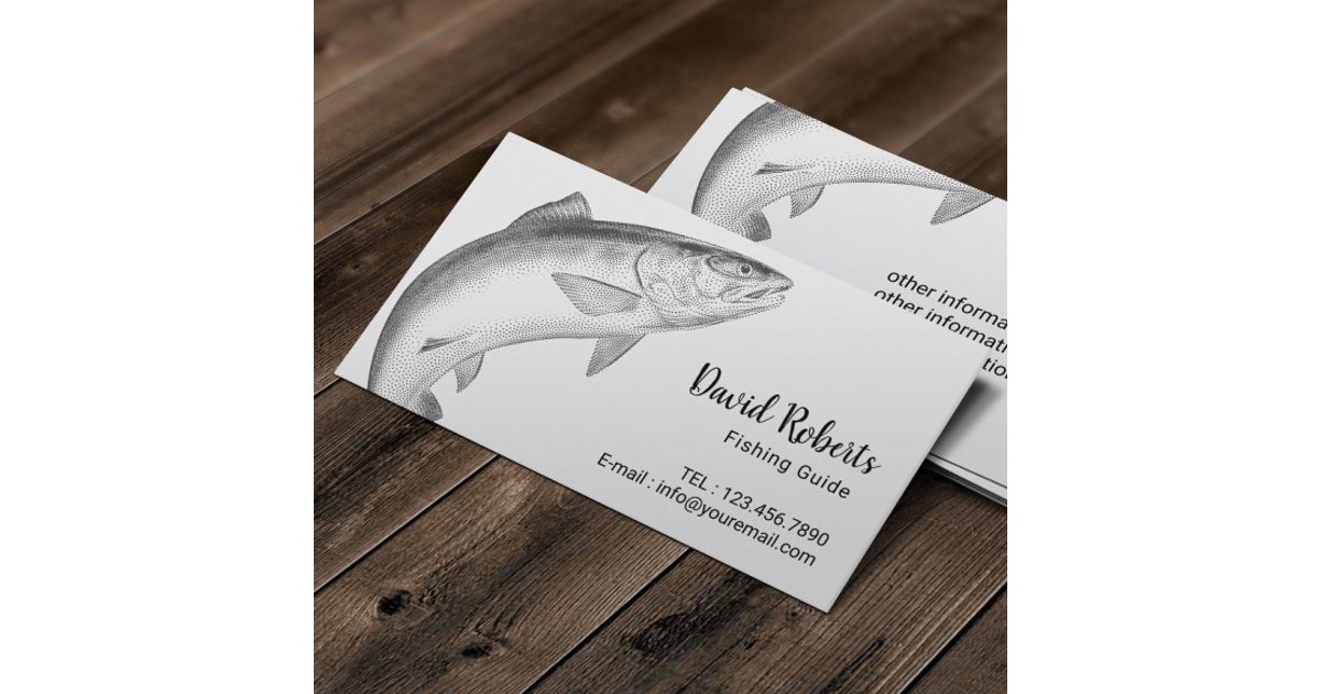 Fishing Guide Professional Fisherman Fishing Chart Business Card | Zazzle