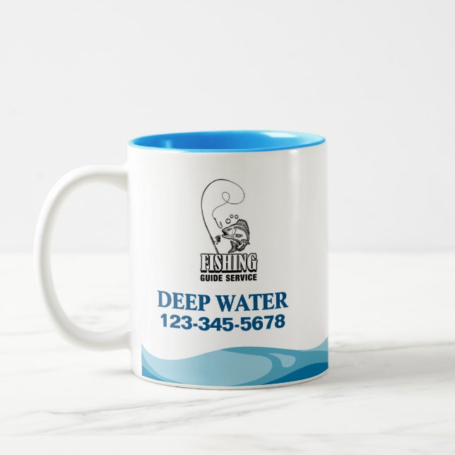 Fishing Guide Service Two-Tone Coffee Mug (Left)