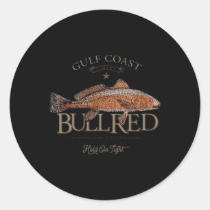 Fishing Gulf Red Drum Redfish Bull Red  Classic Round Sticker
