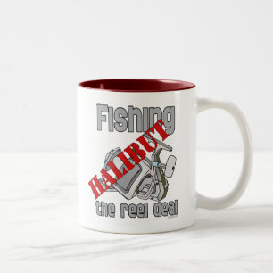 Fishing Halibut The Reel Deal Fishing Two-Tone Coffee Mug
