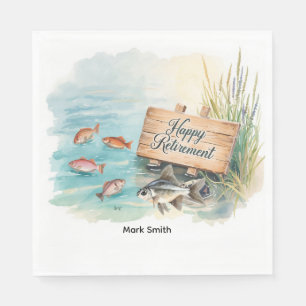 Fishing happy retirement for Anglers Napkin
