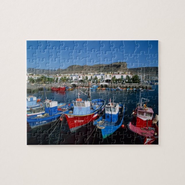 Fishing Harbour, Puerto de Mogan, Gran Canaria, Jigsaw Puzzle (Horizontal)