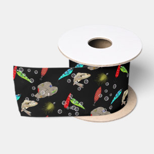 Fishing Hats and Lures with Bubbles Satin Ribbon