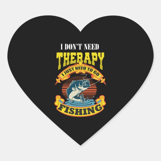 Fishing                                 heart sticker (Front)