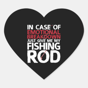 Fishing heart sticker