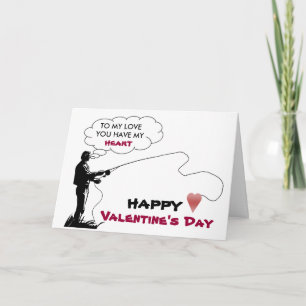 fishing, heart, TO MY LOVE, card