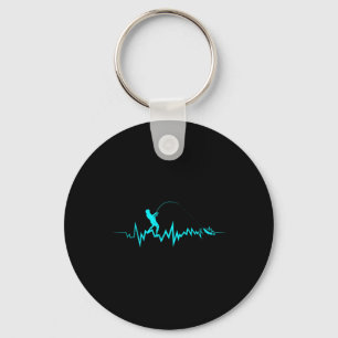 Fishing Heartbeat Funny Design For Fisherman  Key Ring