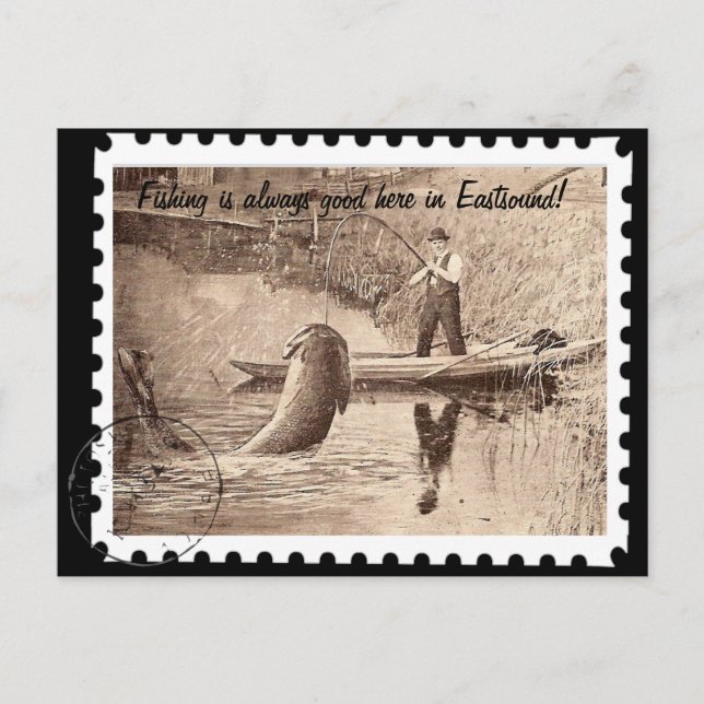 Fishing Here in Eastsound Postcard (Front)