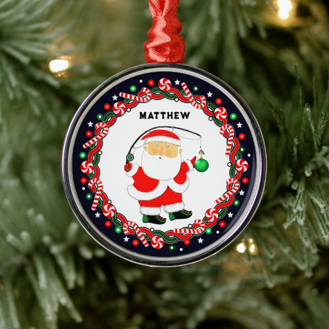 Fishing Holiday Gift Ceramic Ornament (Tree)