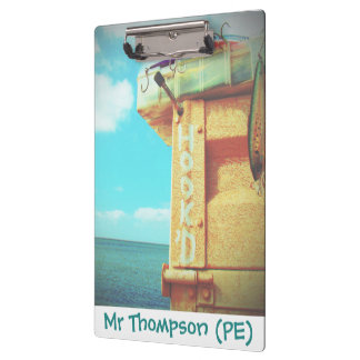 Fishing hook’d beach fish tackle box aqua clipboard