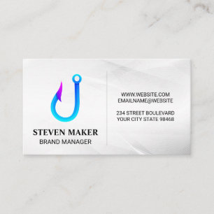 Fishing Hook Logo Business Card