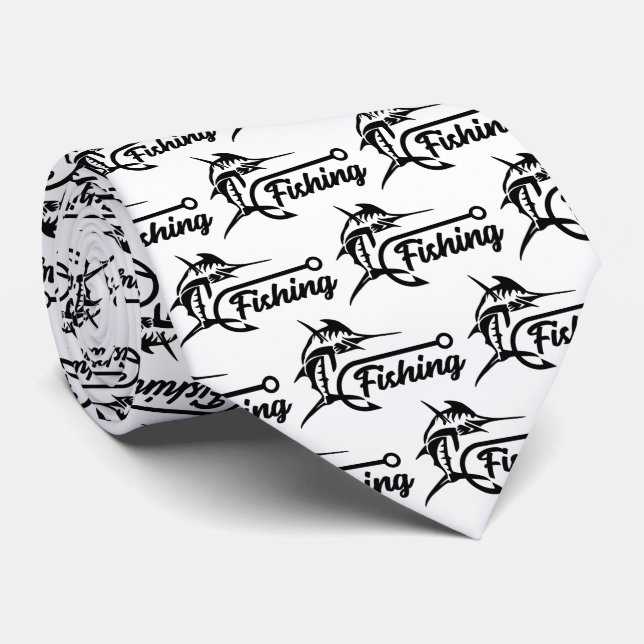 Fishing Hook Men's Tie (Rolled)