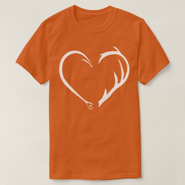 Fishing Hook Shed Hunter Antler T-Shirt (Design Front)