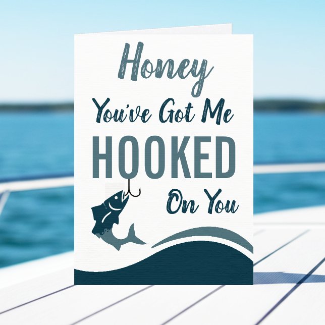 Fishing Hooked on You Funny Happy Birthday Card (Creator Uploaded)