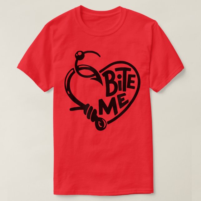 Fishing Hooks Motif , Fishing Love Fishing , Bite  T-Shirt (Design Front)