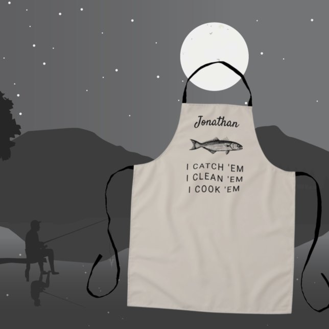 Fishing Humour Personalised Fisherman Gift Apron (Creator Uploaded)