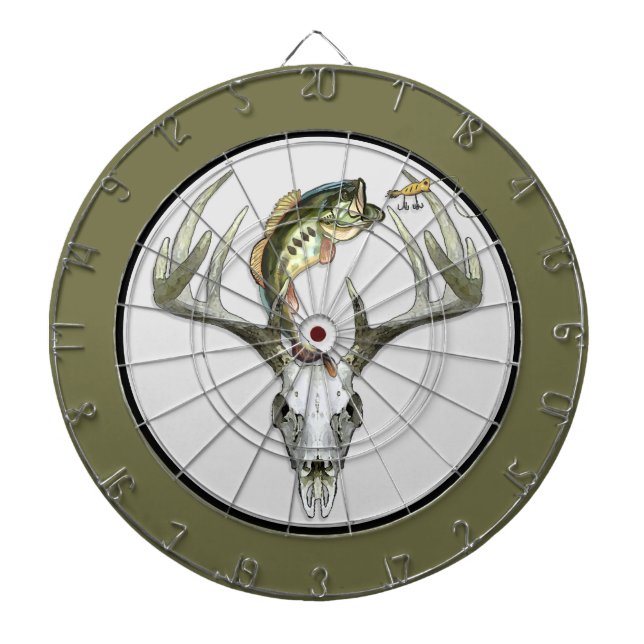 Fishing Hunting Buck Bass Fish Dartboard (Front)