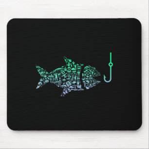 Fishing Icon For Fisherman Fish Hook Boys Fishing  Mouse Mat