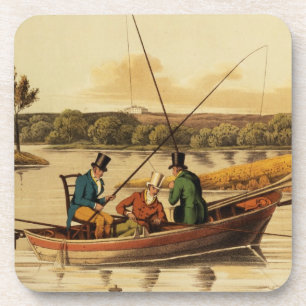 Fishing in a Punt, aquatinted by I. Clark, pub. by Coaster