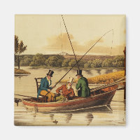 Fishing in a Punt, aquatinted by I. Clark, pub. by