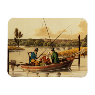 Fishing in a Punt, aquatinted by I. Clark, pub. by Magnet