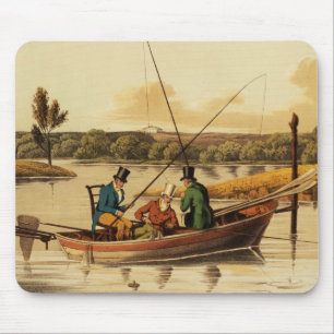 Fishing in a Punt, aquatinted by I. Clark, pub. by Mouse Mat