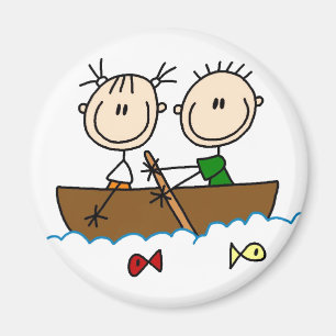 Fishing In Boat Stick Figure Magnet